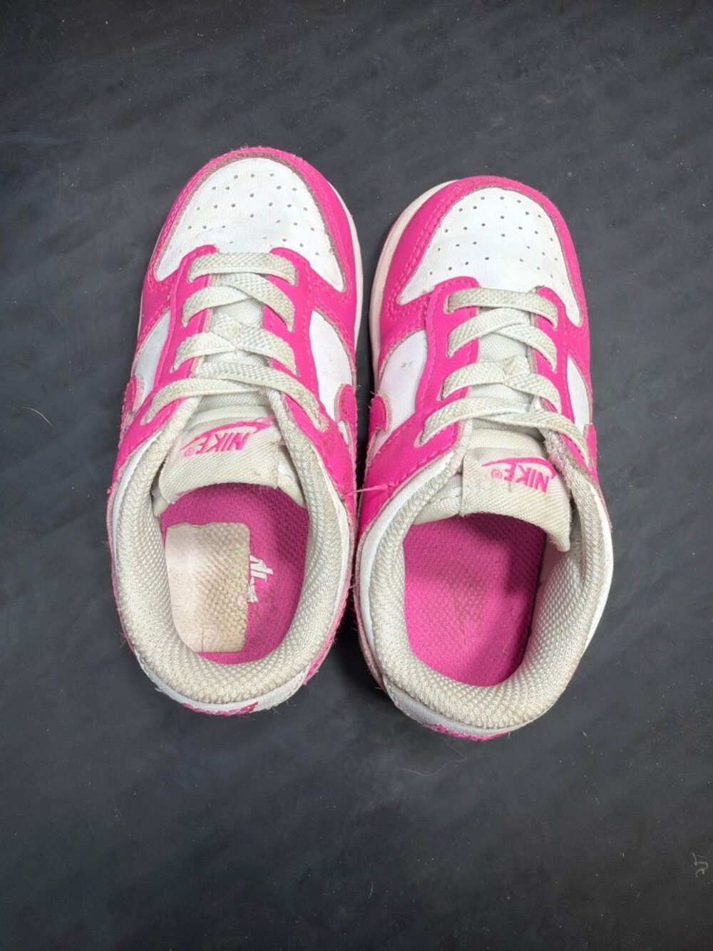 Nike Dunk Low Toddler Girls Shoes Pink White FB9107-102 Size 7.5C / EUR 25 - Picture 6 of 8